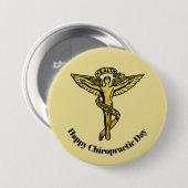 Golden Chiropractic Day Medical Symbol Button (Voorkant /achterkant)