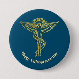 Golden Chiropractic Medical Symbol Outline Button
