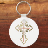 Golden Christelijk kruis Sleutelhanger (Voorkant)