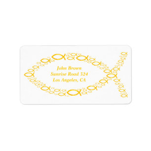 Golden Christelijke Fishes Etiket