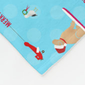 Golden Christmas Beach Day Fleece Deken (Hoek)
