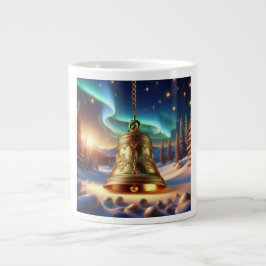 Golden Christmas Bell In A Snowy Winter Scene Extra Grote Beker
