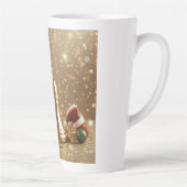 Golden Christmas Bell Latte Mug Holiday Design Latte Mok (Rechts)