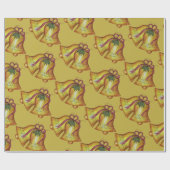 Golden Christmas Bells Gift Wrapping Paper Cadeaupapier (Vlak)