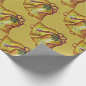 Golden Christmas Bells Gift Wrapping Paper Cadeaupapier (Hoek)