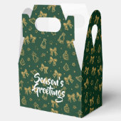 Golden Christmas Bells & Ribbons Pattern Bedankdoosjes (Geopend)