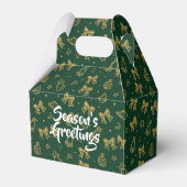 Golden Christmas Bells & Ribbons Pattern Bedankdoosjes (Voorkant Zijde)