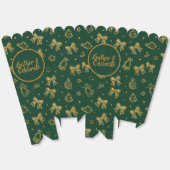 Golden Christmas Bells & Ribbons Pattern Bedankdoosjes (Ongevouwen)