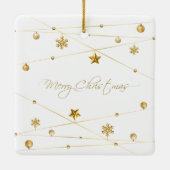 Golden Christmas Calligraphy Keramisch Ornament (Achterkant)