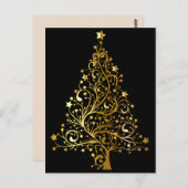 Golden Christmas Tree briefkaart (Voorkant / Achterkant)