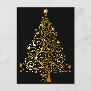 Golden Christmas Tree briefkaart
