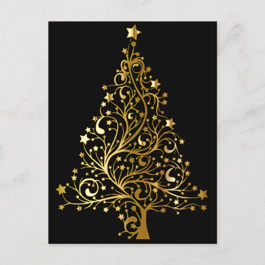 Golden Christmas Tree briefkaart (Voorkant)