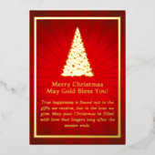 Golden Christmas Tree Folie Kaart (Voorkant)