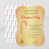 Golden Christmas tree star Invitation (Devant / Derrière)