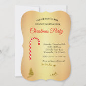 Golden Christmas tree star Invitation (Devant)
