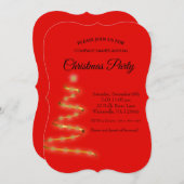 Golden Christmas tree star Invitation (Devant / Derrière)