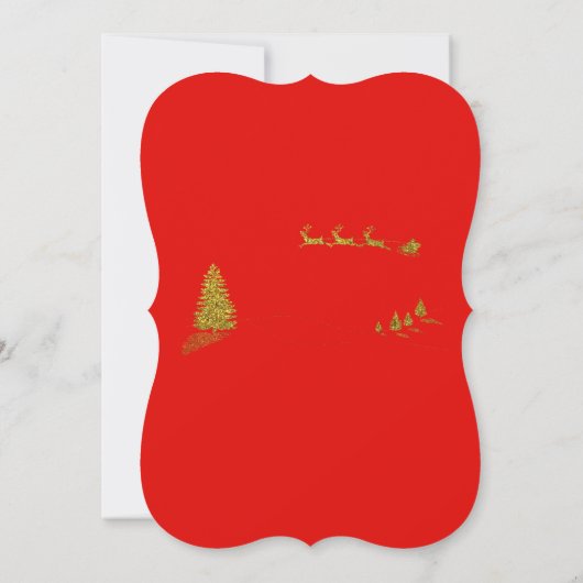 Golden Christmas tree star Invitation (Dos)