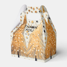 Golden Christmas Trees Shiny Snowflakes Feestdagen Bedankdoosjes