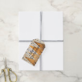 Golden Christmas Trees Shiny Snowflakes Feestdagen Cadeaulabel (Met Touw)