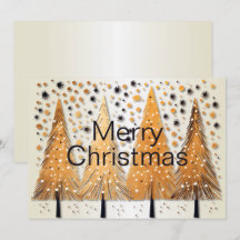 Golden Christmas Trees Shiny Snowflakes Feestdagen