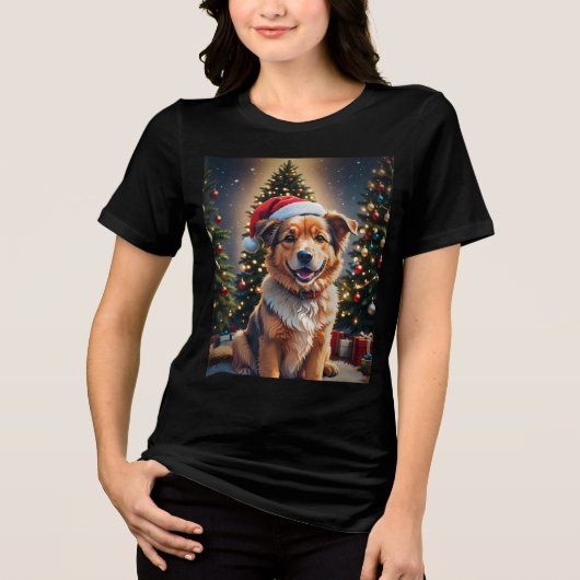 Golden Christmas Tri-Blend Shirt (Voorkant)