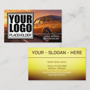 Golden Chrome Ombre Logo Car-fotosjabloon Visitekaartje