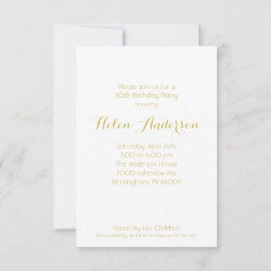 Golden Circle 30th Birthday Party Invitation (Dos)