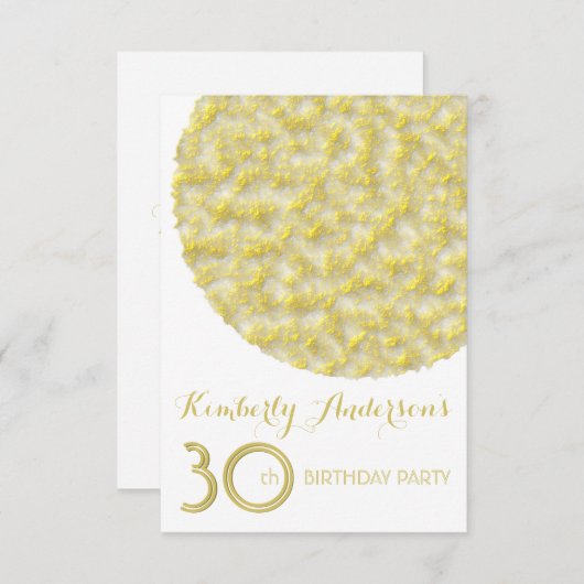Golden Circle 30th Birthday Party Invitation (Devant / Derrière)