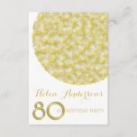 Golden Circle 80th Birthday Party Invitation<br><div class="desc">Invitation d'anniversaire moderne personnalisable.</div>