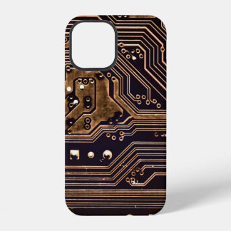Golden circuit board. Elektronische computerhardwa iPhone 12 Hoesje