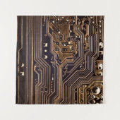 Golden circuit board. Elektronische computerhardwa Wandkleed (Voorkant (horizontaal))