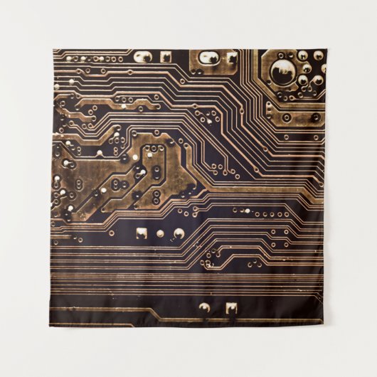 Golden circuit board. Elektronische computerhardwa Wandkleed (Voorkant)