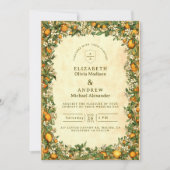 Golden Citrus Garden Wedding Kaart (Voorkant)