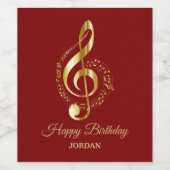 Golden Clef Red Arrière - plan Étiquette de vin (Étiquettes simples)