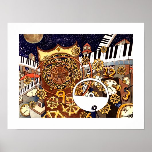 Golden Clock - Clocklands - 18 x 14 Poster (Voorkant)