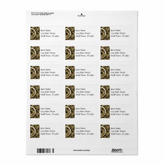 Golden Clocks en tandwielen Steampunk Mechanical G Etiket (Full Sheet)