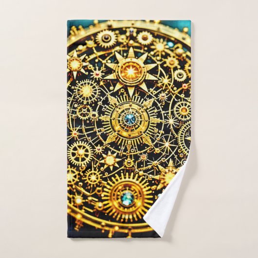 Golden Clockwork Celestial Art (Serviette à main)