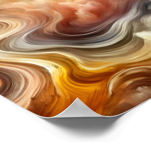 Golden Cloud Flow Abstract Surreal Energy Poster (Hoek)