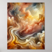 Golden Cloud Flow Abstract Surreal Energy Poster (Voorkant)