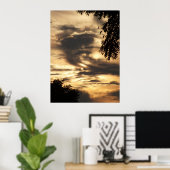 Golden Clouded Sunrise Poster (Thuiskantoor)