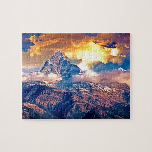 Golden Clouds, Mountain, Rugged Landscape Legpuzzel (Horizontaal)