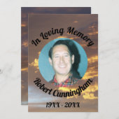 Golden Clouds Sunset Foto in Loving Memory Kaart (Voorkant / Achterkant)