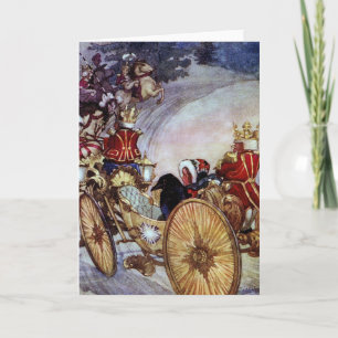 Golden Coach Fine Art Illustration Wenskaart Feestdagen Kaart