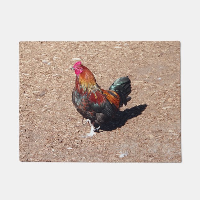 Golden Cockerel Rooster doormat Deurmat (Voorkant)
