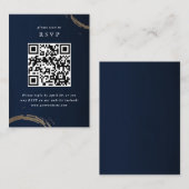 Golden cocktailringen RSVP met QR-code Informatiekaartje (Voorkant / Achterkant)