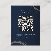 Golden cocktailringen RSVP met QR-code Informatiekaartje (Voorkant)