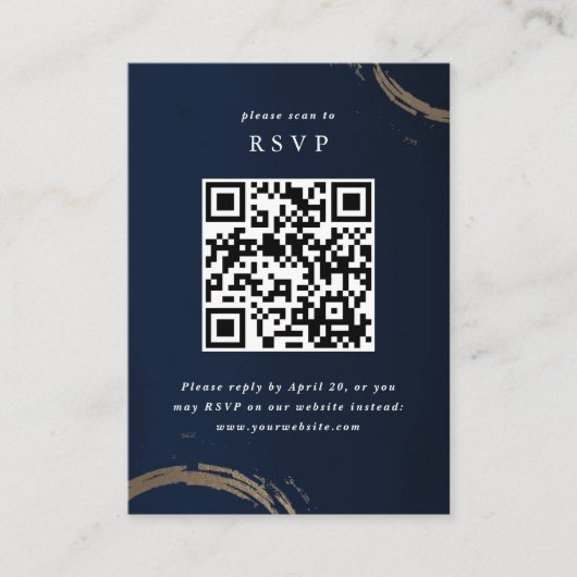 Golden cocktailringen RSVP met QR-code Informatiekaartje (Voorkant)