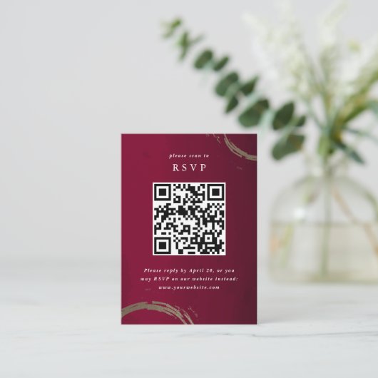 Golden cocktailringen RSVP met QR-code Informatiekaartje (Staand voorkant)