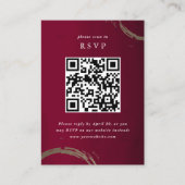 Golden cocktailringen RSVP met QR-code Informatiekaartje (Voorkant)