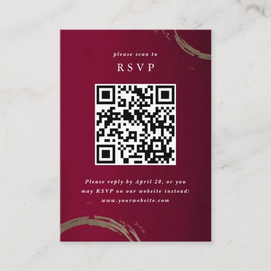 Golden cocktailringen RSVP met QR-code Informatiekaartje (Voorkant)